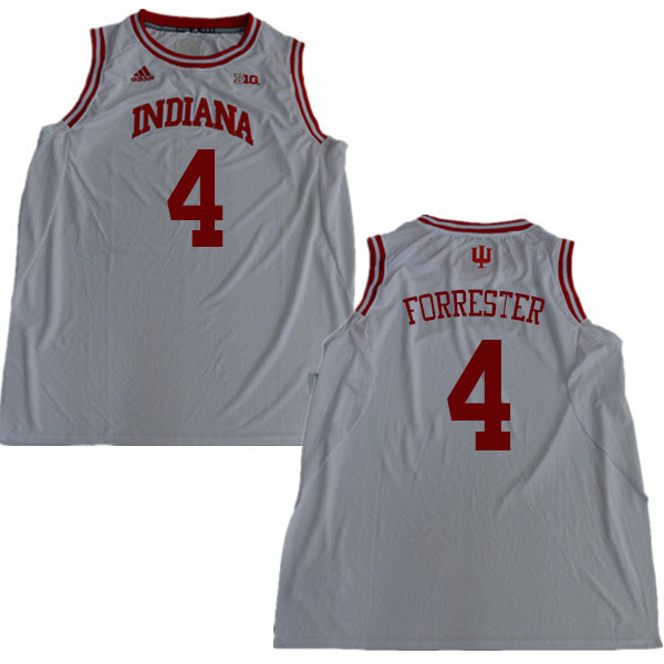 Men #4 Jake Forrester Indiana Hoosiers College Basketball Jerseys Sale-White